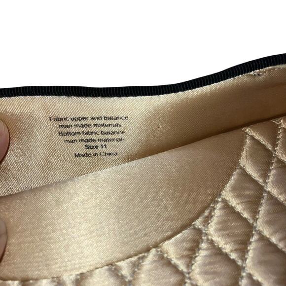 NWOT Birdies The Finch Rare Black Satin Flats with Floral Toe Decoration-size 11 - Picture 5 of 13